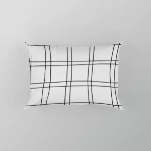 Wavy Double Grid Checkered Pattern Pillow Case