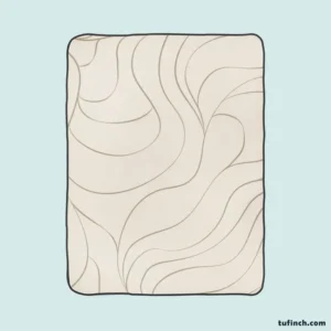 Wavy Minimalist In Off White Fleece Blanket 1