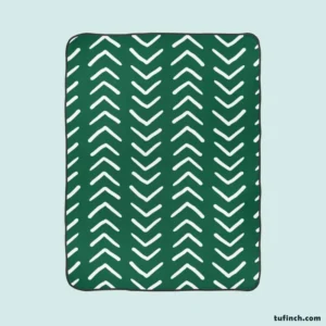 White Chevron Design On Green Fleece Blanket 1