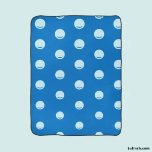 White Polka Dot On Blue Fleece Blanket 1