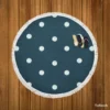 White Polka Dots Pattern Round Beach Towel