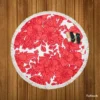 Wild Scarlet Flowers Pattern Round Beach Towel