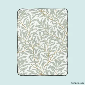 Willow Leaves Nature Pattern Fleece Blanket 1
