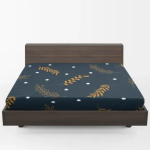 Winter Night Leaves Fitted Sheet 1