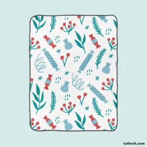 Winter Seasonal Candy Red Viburnum Fleece Blanket 1