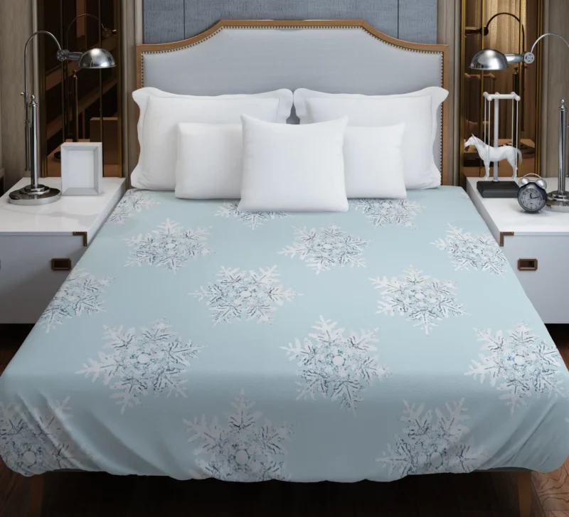 Winter Snowflake Seamless Pattern Duvet Cover