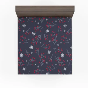 Winter Viburnum Pattern Fitted Sheet