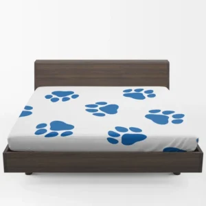 Wolf Paws Blue Prints Fitted Sheet 1