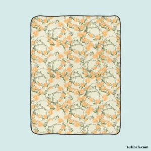 Yellow Daisy Mini Flower Design Fleece Blanket 1