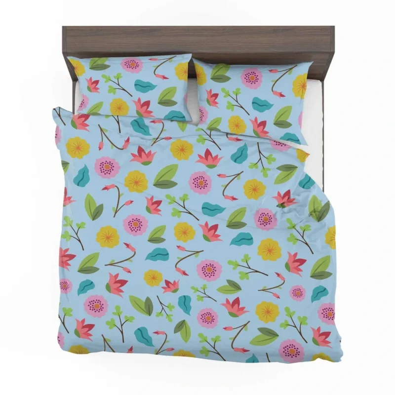 Yellow Pink Small Flowers Bedding Set 2